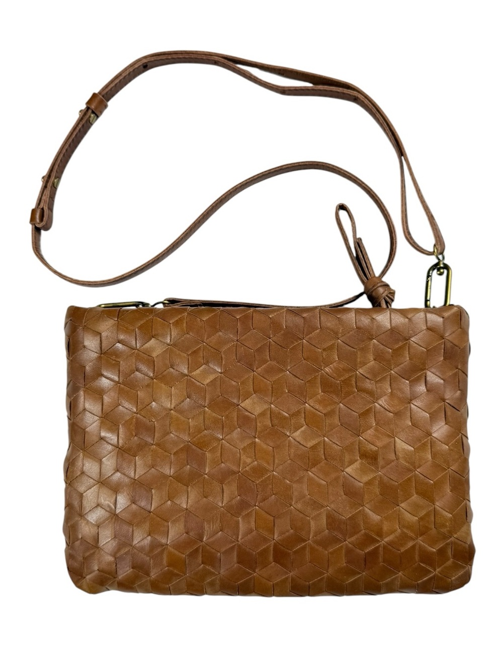 Madewell The Puff Woven leather Crossbody bag